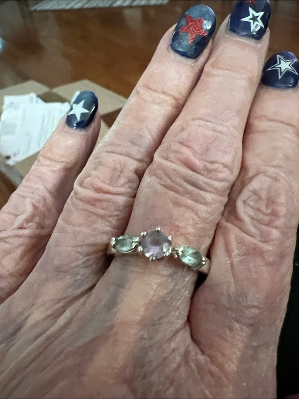 Sterling Silver Amethyst and peridot Accent Ring